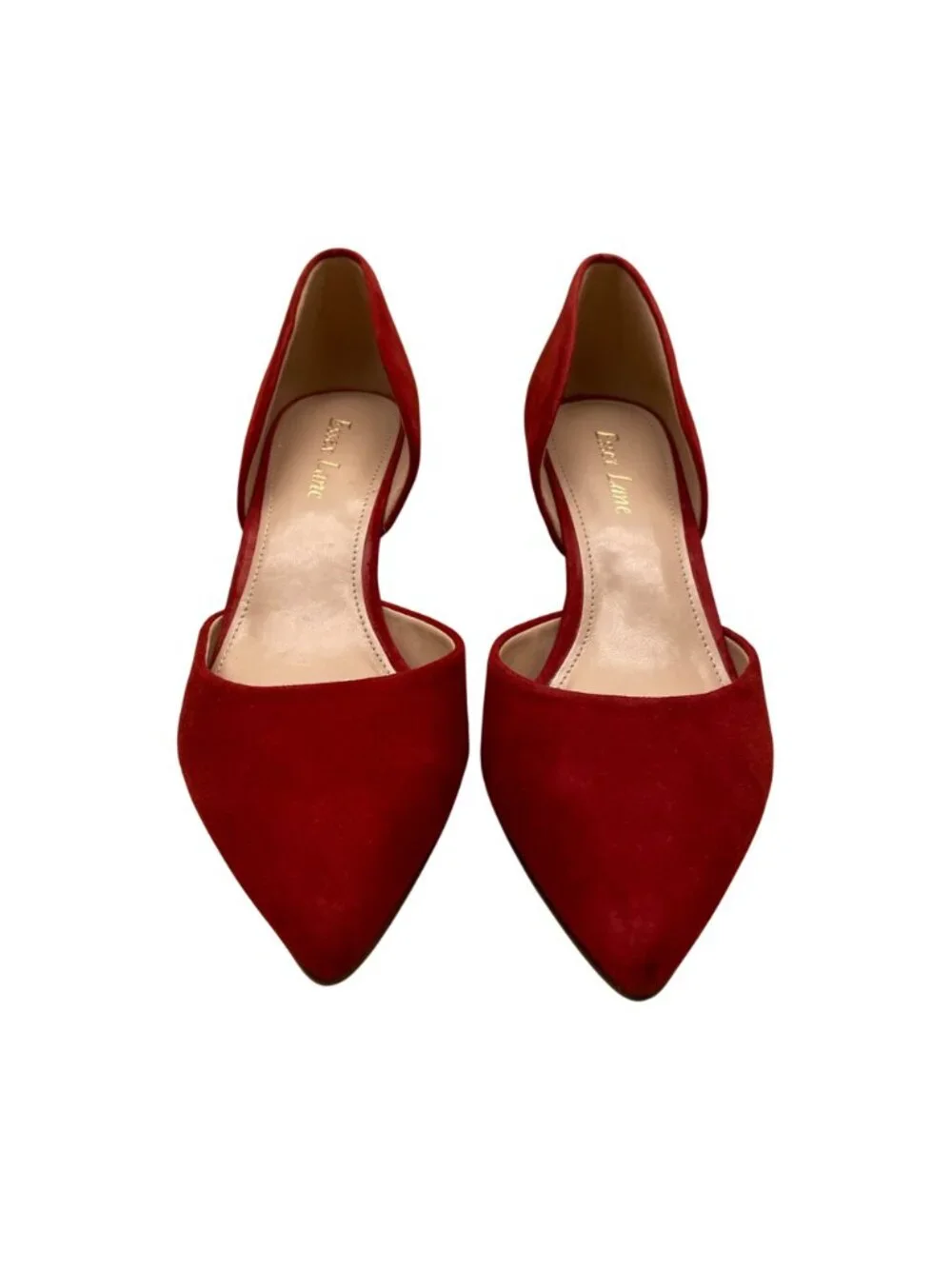 Essex Lane Women's Red Suede Pointed Toe Dakota D'Orsay Style Heels Size 7M